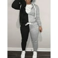 thumbnail image 4 of LovelyWholesale Long Sleeve Hooded Collar Hooded Collar Kangaroo Pocket Women's Tracksuit Set, 4 of 5