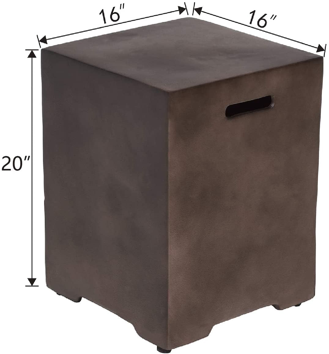 COSIEST Outdoor Hideaway Square Concrete Tank Table for Gas Fire Pits