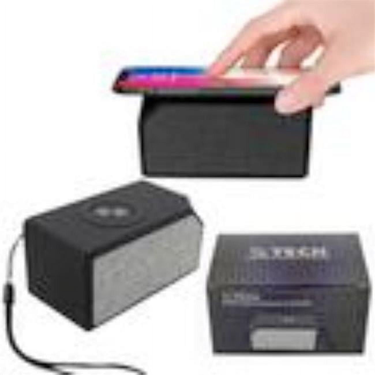 Zunammy ZTS027BK-GY Fabric Speaker Bluetooth Speaker with Wireless Charging Pad
