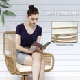 thumbnail image 6 of Outsunny Outdoor Patio Swivel Chairs Set of 2, Rattan Patio Dining Chairs with Soft Cushions and Metal Frame for Backyard, Lawn, Porch, Garden, Khaki, 6 of 10