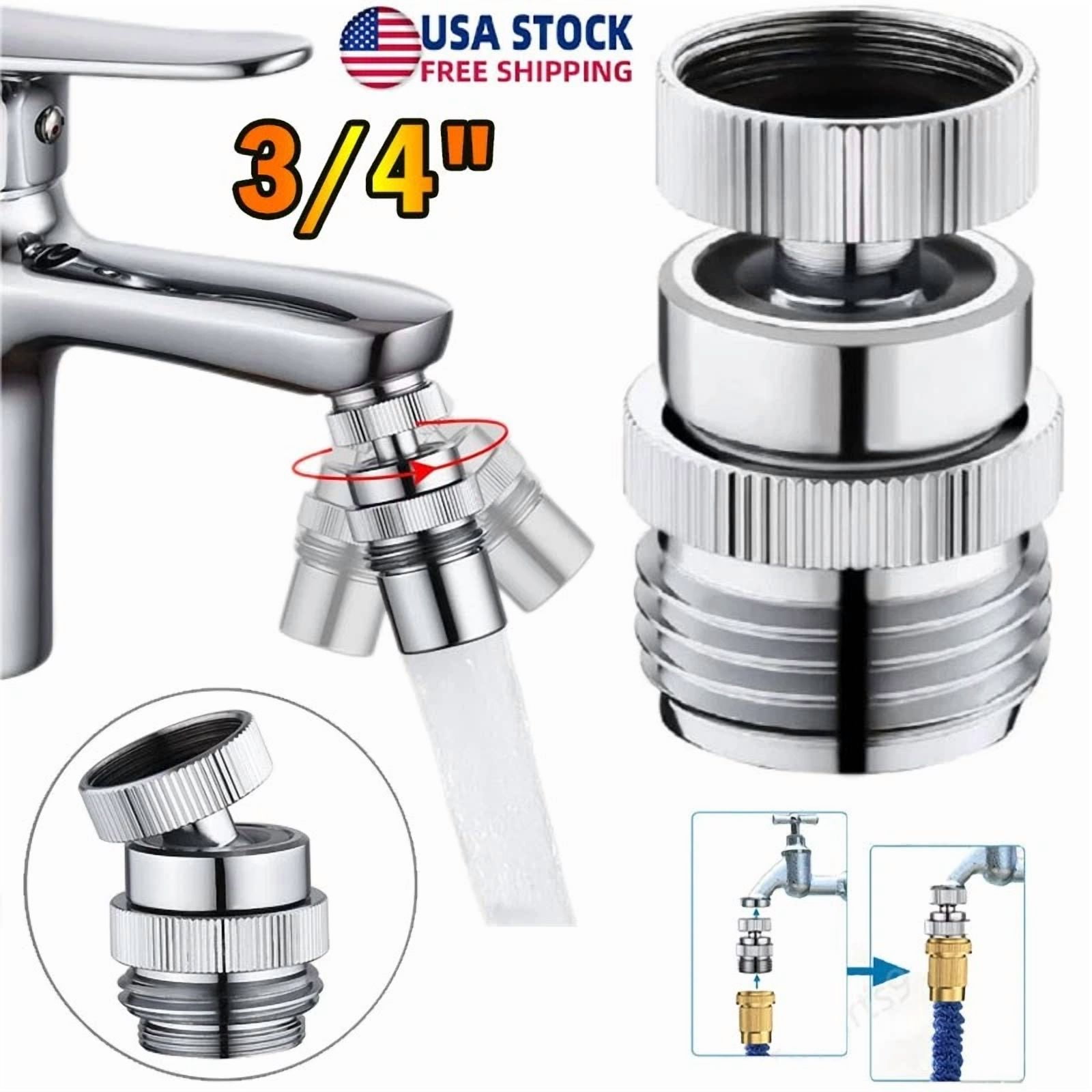 PURELY- Brass Sink Faucet 3/4" To Garden Hose Adapter Swivel Adapter With Aerator Kit Us