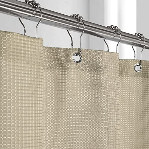 Waffle Fabric White Shower Curtain Waffle Weave Fabric Shower Curtain ...
