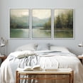 thumbnail image 3 of PixonSign Framed Canvas Print Wall Art Set Emerald Green Pastel Pine Tree Forest Nature Wilderness Illustrations Modern Art Decorative Rustic Relax/Calm Colorful for Bedroom - 16"x24"x3 White, 3 of 5