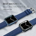 thumbnail image 5 of SWEES Leather Bands Compatible with Apple Watch Bands 42mm 44mm 45mm Replacement Straps for Iwatch Series 8 7 6 5 4 3 2 1 SE for Women Men Classic Blue, 5 of 6