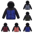 thumbnail image 2 of Zecgelong Girls Down Coat Winter Jacket With Contrast Sleeves Warm Quilted Outerwear For Kids Windproof Cold Weather, 2 of 5