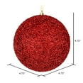thumbnail image 3 of Vickerman N185703D Boule Perlée Rouge de 4,75 Pouces avec Perçage 6 par Sac, 3 of 3