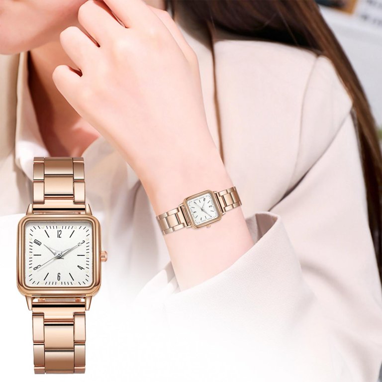 PoypyozzZ Ladies Watch Leather Strap Analog Quartz Fashion Temperament Ladies Watch Buy 2 Get 1 Free