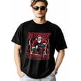 thumbnail image 1 of Camisetas para hombre, camiseta de algodón con cuello redondo y diseño de Papá Noel musculoso, manga corta, con relámpagos y Feliz Navidad., 1 of 8