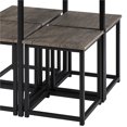 thumbnail image 5 of Topeakmart 5-Piece Industrial Dining Set with Square Table, 4 Backless Stools, Drift Brown, 5 of 12