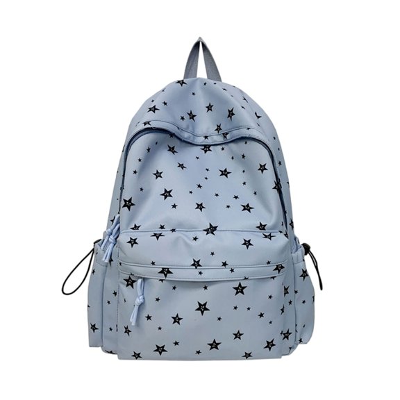 Star Print Casual Backpack, Large Capacity Lightweight Travel Daypack, Multi Pocket Versatile Carry Rucksack, Star Pattern Shoulder Bag, Adjustable Strap Luggage Pack for Daily Outdoor Trip