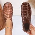thumbnail image 2 of Bmawag Jelly Flat Sandals for Women Lightweight Round Toe Slip-On Hollow Breathable Jelly Mesh Flats, 2 of 10