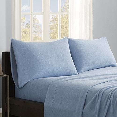 True North by Sleep Philosophy Micro Fleece Twin XL Bed Sheets Set, Casual Ultra Soft Bed Sheets Twin XL, 3-Piece Include Flat Sheet, Fitted Sheet & 1 Pillowcase, Blue