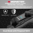 thumbnail image 6 of Monster 3ft Black Power Strip & Tower Surge Protector - 300 Joule, 6 Outlets - Heavy Duty for Computers, Home Theater & Office Equipment, 6 of 9