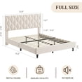 thumbnail image 2 of Full Size Upholstered Bed Frame with Adjustable Headboard, Heavy-Duty Platform Bed Frame with Strong Wood Slats, No Box Spring Needed, Noise Free, Easy Assembly, Beige, 2 of 6