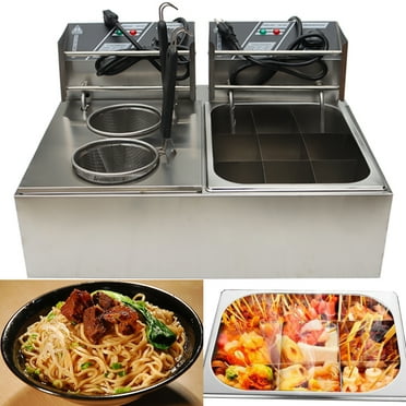 INTBUYING Electric 2 in1 Multifunctional Noodle Pasta Maker with 20L Double Cylinder 2 Hole 9 Grids Stainless Steel