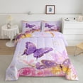 thumbnail image 5 of Manfei Dreamy Butterfly Bedding Twin Comforter Set, Purple Down Comforter, Flower Floral Reversible Duvet Insert, Ultra Soft Bedroom Decor, 2 Pieces, 5 of 8