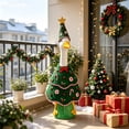 thumbnail image 3 of Sruoe Christmas Porch Goose Outfits, 23 Inch Christmas Tree‑Shaped Porch Goose Clothes, Candy Cane & Holly Decor Goose Clothes Dress for Lawn Yard Patio Party Decoration, 3 of 7