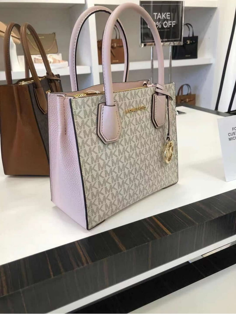 MICHAEL KORS Medium Mercer Leather and Logo Accordion