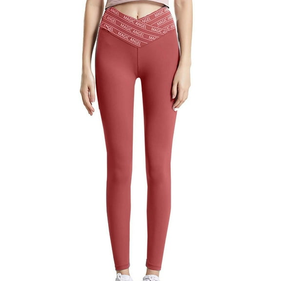 Dagugfen Nylon Spandex Pants for Women Yoga Slim Fitted Casual Workout Stretchy Pants Elastic Waisted Leggings for Women