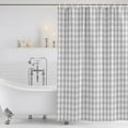 thumbnail image 6 of Extra Long Shower Curtain 72x96 Inch, Buffalo Plaid Shower Curtain Waterproof Bathroom Decor, Farmhouse Grey Checkered Vintage Rustic Fabric Bath Curtain Set Accessories with Hooks, 6 of 7
