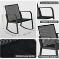 thumbnail image 2 of Bistro 3 Piece Patio Furniture Set, Patio Table and Rattan Outdoor Rocking Chairs Set of 2, Outdoor Bistro Conversation Set for Garden, Balcony, Poolside, Backyard, Grey, 2 of 16