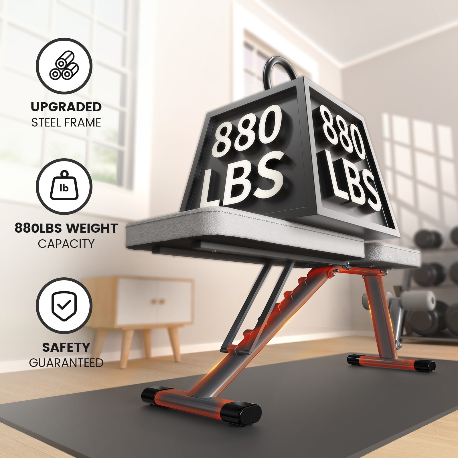 ATHSPO Foldable Weight Bench for Home Gym,Adjustable Workout Benches for Full Body Strength Training,Dumbbell Exercise,Fast Folding Sit up Bench