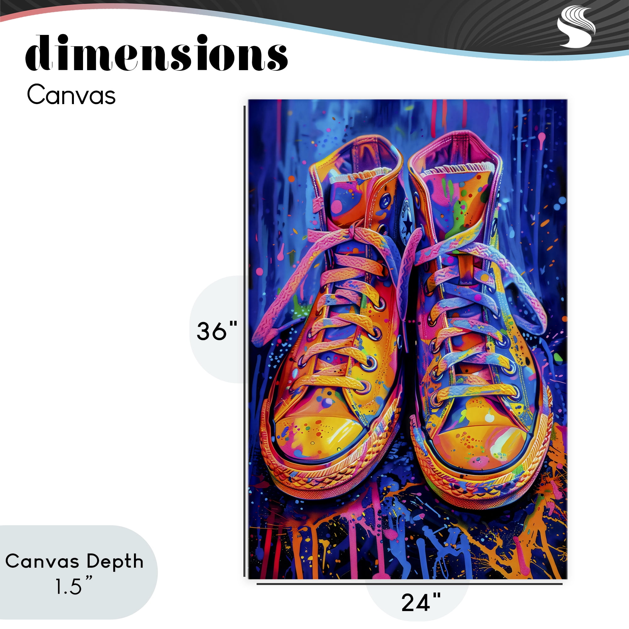 Stupell Industries Moody Converse with Neon Splash Canvas Wall Art, design by Creative Studio