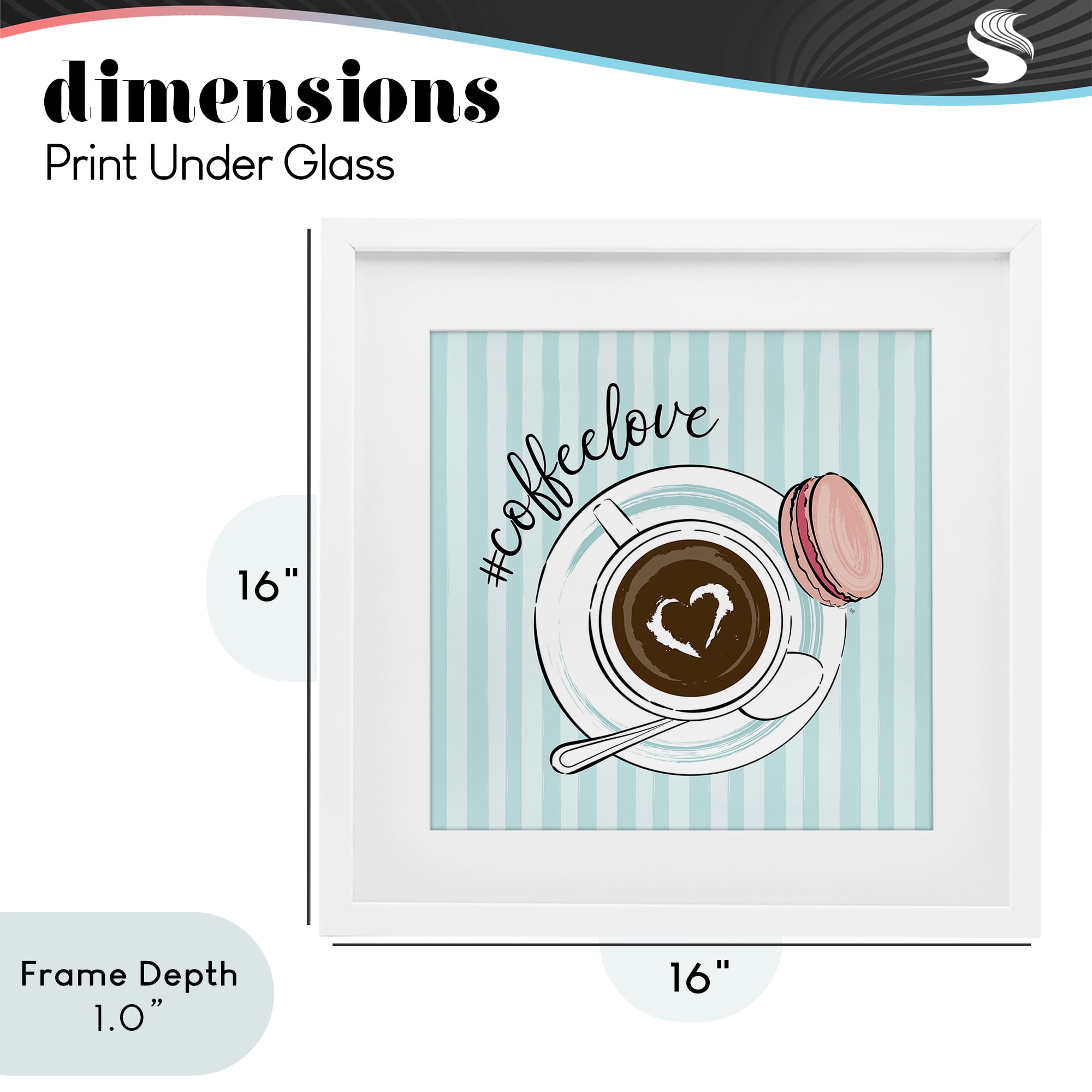 Stupell Industries Coffee Love Hashtag White Framed Print Under Glass, design by Martina Pavlova