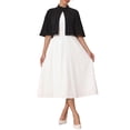 thumbnail image 3 of INSPIRE CHIC Women's Formal Shrug Crewneck Split Short Sleeve Evening Cocktail Cape Blazer S Black, 3 of 4