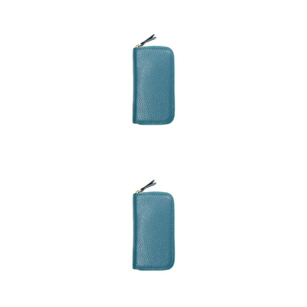 Funda de cuero Qarigey para llaves y tarjetero Premium Azul 2Conjunto