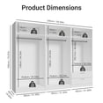 thumbnail image 4 of MADESA 6 Doors 2 Drawers Wardrobe Set Armoire Closet Bedroom Storage Cabinet with Shelves and Hanging Space 94"L Wooden Clothing Organizer Unit - White, 4 of 12
