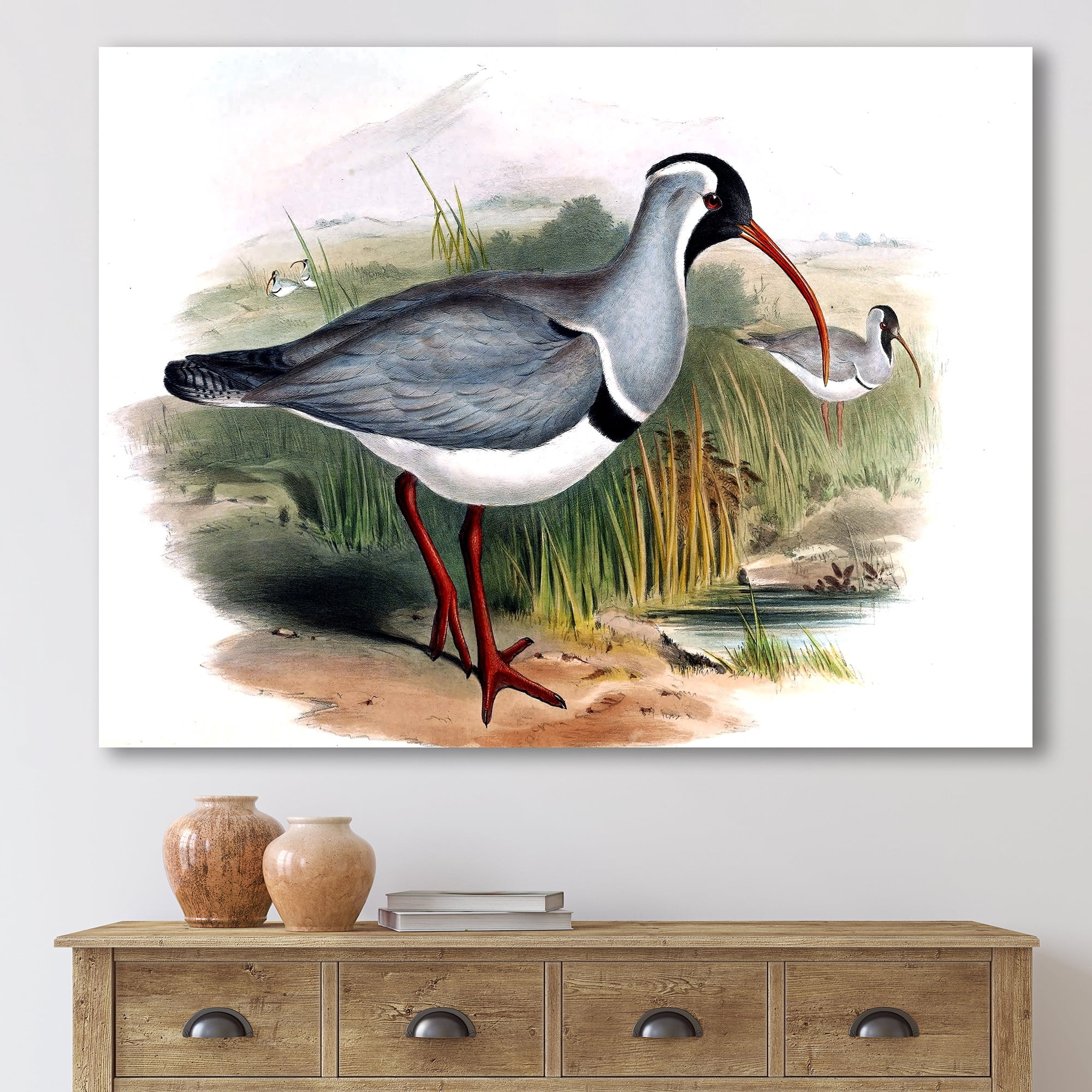 Vintage Countryside Birds In Wild 8 in x 12 in Painting Canvas Art Print, by Designart