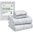 thumbnail image 7 of RUVANTI 100% Organic Cotton Sheets - Queen Sheet Set - 4 Piece Percale Weave Bedding, Crisp, Cooling & Breathable, Soft & Durable, 16" Deep Pocket, Hotel Quality Sábanas - Ornate Oasis, 7 of 7