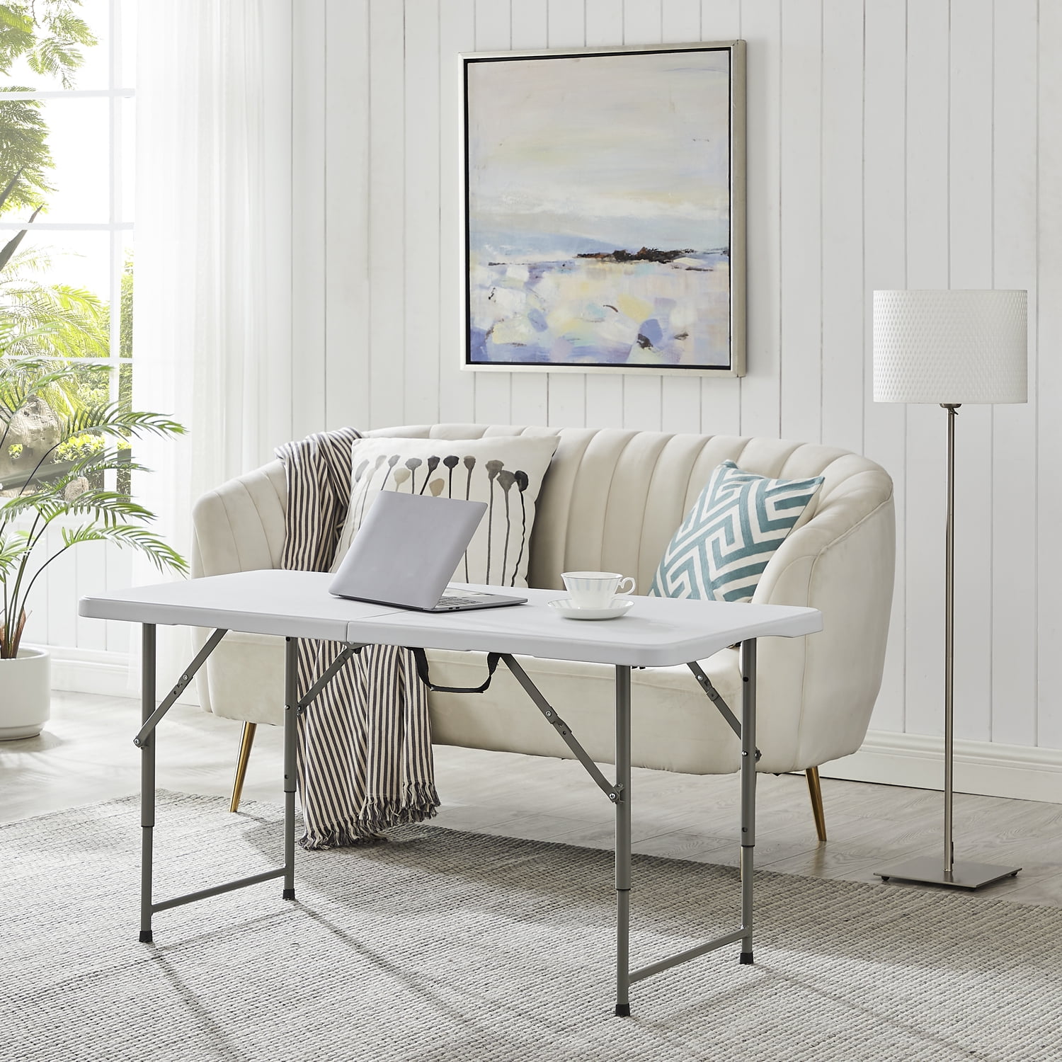 Rectangle Folding Height Adjustable Table, Folding Cocktail Table