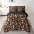 thumbnail image 2 of Manfei Cute Mushroom Bedding Comforter Set for Kids Girls, Green Leaves Full Bedding Set, Botanical Plant Theme Fitted Sheet Flat Sheet, Black Red Orange Breathable Home Decor Reversible 7 Pieces, 2 of 8