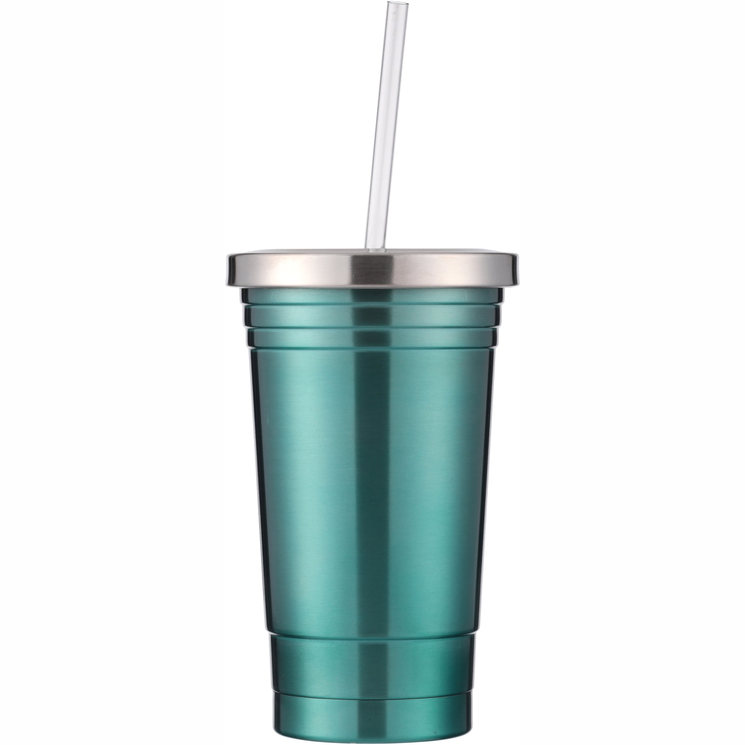Mainstays™ 16 oz Double Wall Stainless Steel Teal Splash Tumbler
