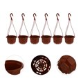 thumbnail image 4 of 6 Pack Hanging Macrame Plant Hangers with Indoor Flower Pots, 4 of 8