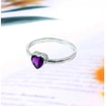 thumbnail image 2 of 925 Starling Silver Amethyst Heart Ring, Minimalist Solitaire Engagement Ring, Valentine's Day Gift, Women's Jewellery ( Available in all Size's 3-15), 2 of 2