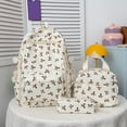 thumbnail image 6 of UJNDER Fashion Lightweight Bow Print Backpack 3 Piece Set for Daily Travel School and Casual Use Versatile Stylish Daypack,Coffee,Mid, 6 of 6
