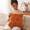 thumbnail image 4 of ShaoXinWan Fall Maple Leaf Throw Pillow Cover, Embossed Cushion Case with Beautifully Detailed Autumn Texture Accent, Fall Decor for Sofa Living Room, 4 of 7