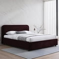 thumbnail image 2 of Omax Decor Chloe Fabric Upholstered Platform Queen Bed in Burgundy, 2 of 9