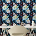thumbnail image 2 of Ambesonne Rose Peel & Stick Wallpaper for Home, Classic Night Garden Flowers, 13"x72", Sky Blue Raspberry Green, 2 of 5