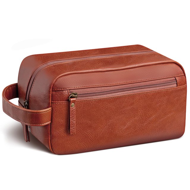 Neceser de viaje Ezday para hombre y mujer de piel marrón