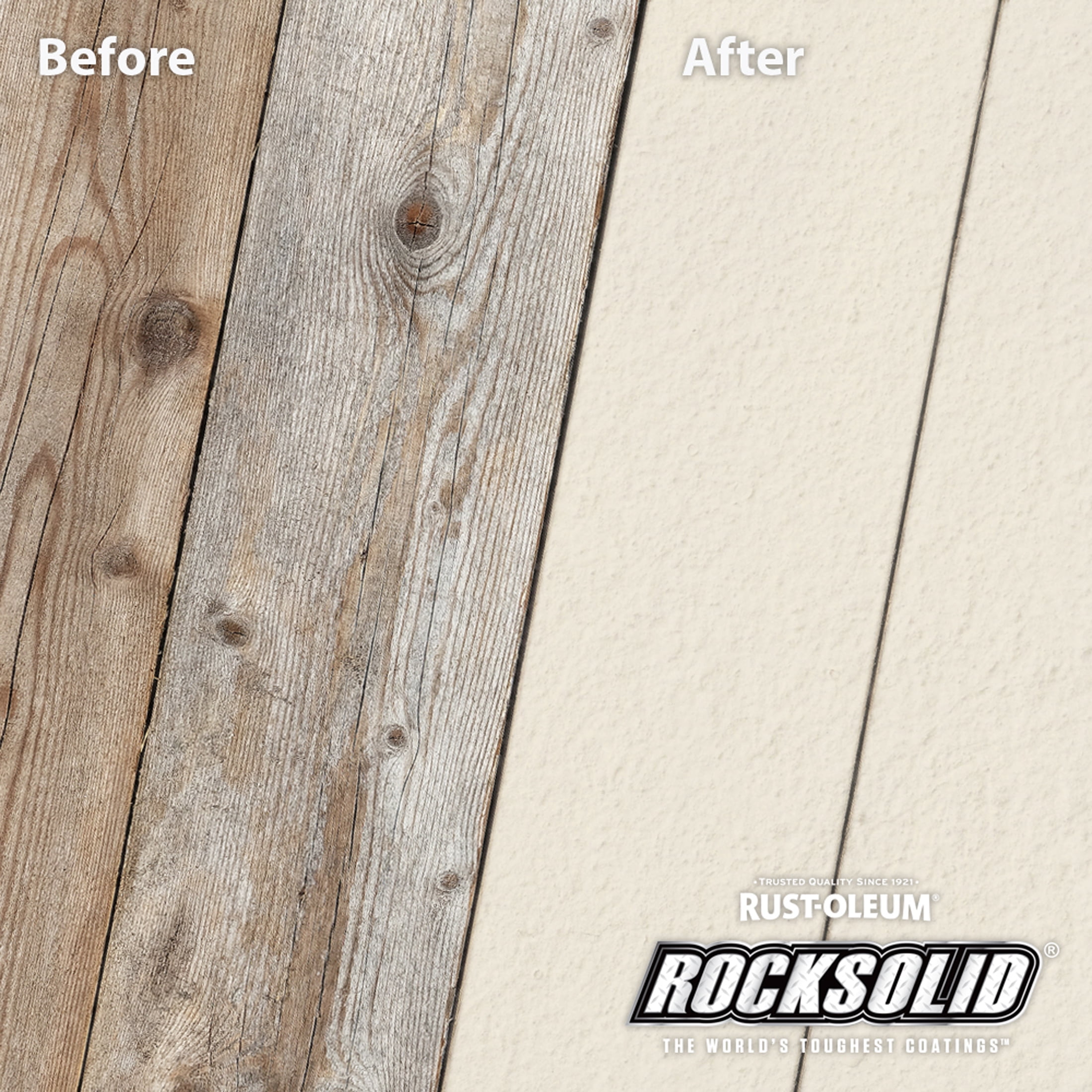 Linen, Rust-Oleum RockSolid 2X Solid Exterior Wood Deck Stain-319764T, Gallon