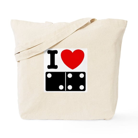 CafePress - I Love Dominoes Tote Bag - Unisex Canvas Tote Bag, Beige, 1-Piece