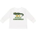 thumbnail image 3 of Inktastic In a While Crocodile with Cool Green Crock in Sunglasses Boys or Girls Long Sleeve Toddler T-Shirt, 3 of 5