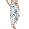 thumbnail image 2 of Uemuo Butterfly Pattern Women's Wide Leg Palazzo Lounge Pants with Pockets Light Weight Loose Comfy Casual Pajama Pants-Large, 2 of 9