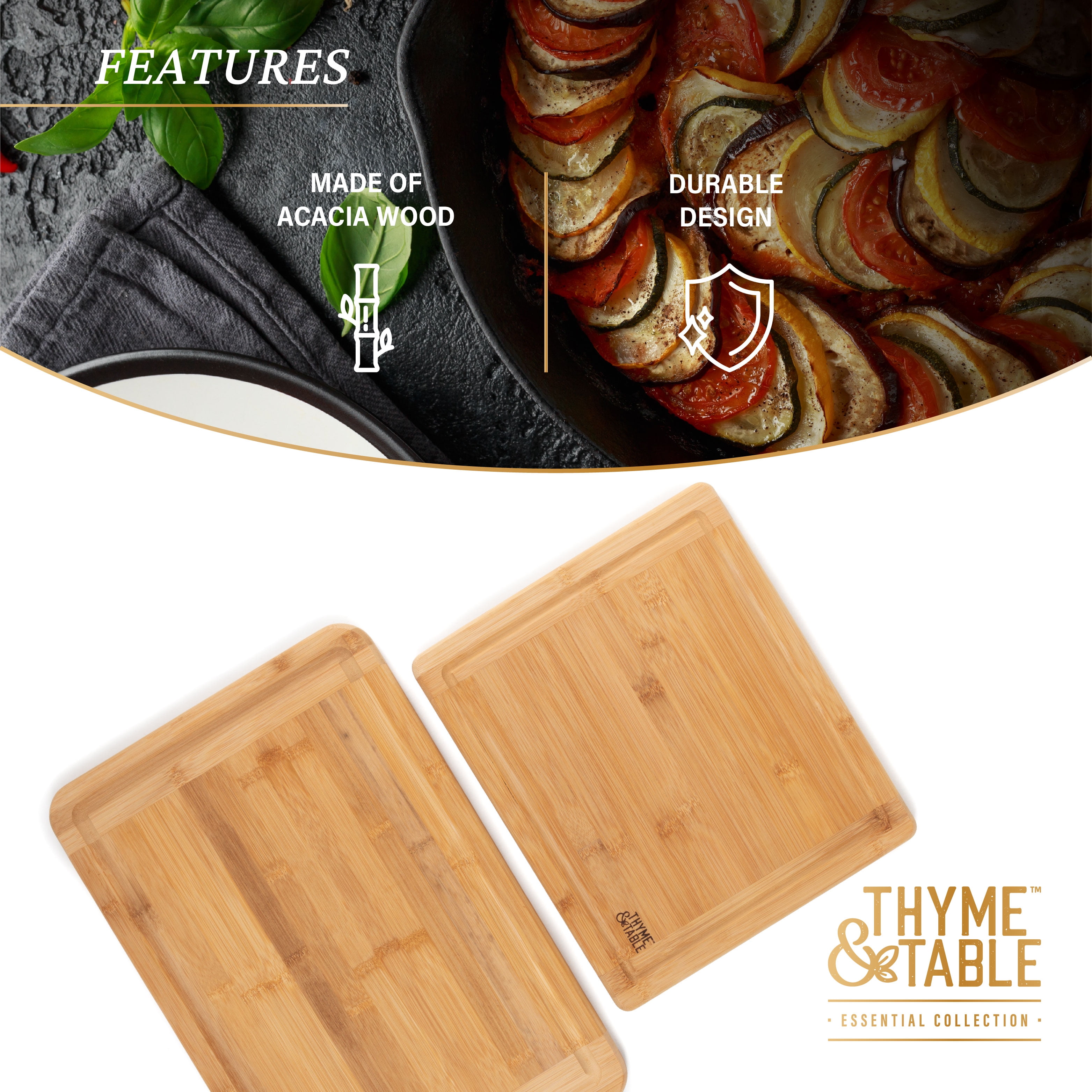 Tramontina Cutting Board 2-Piece Set, Brown 81000/000DS