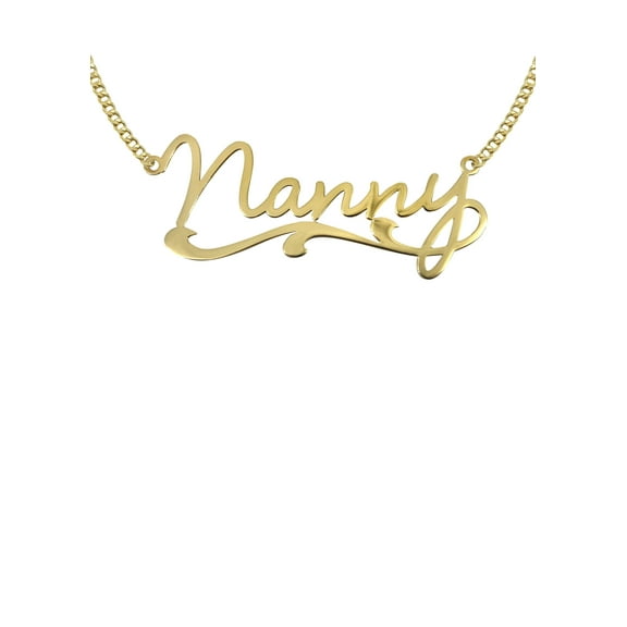 14K Gold  Plain Name Plate Necklace | Style #95