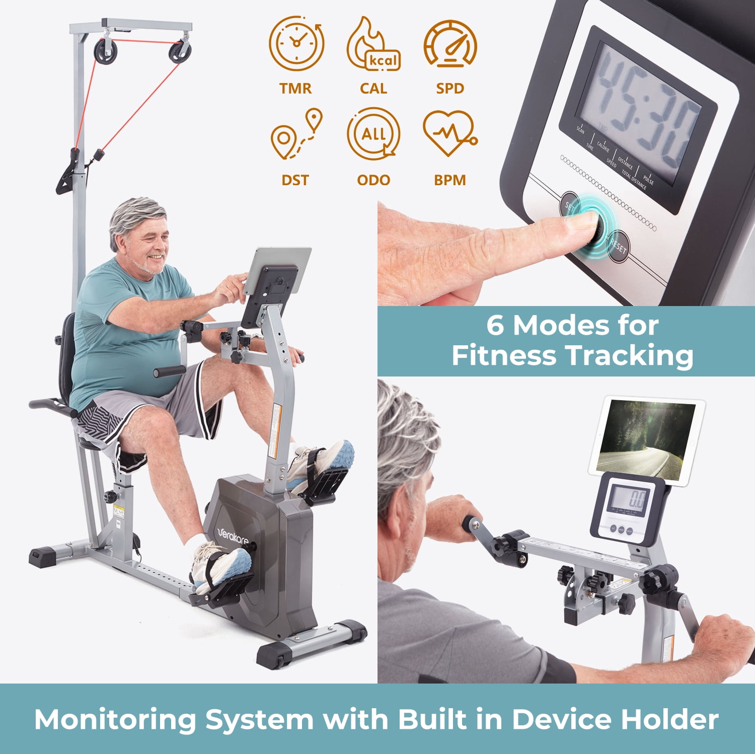 Verakare RBE3000 Adjustable Recumbent Exercise Bike